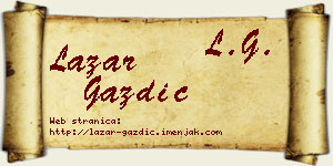 Lazar Gazdić vizit kartica